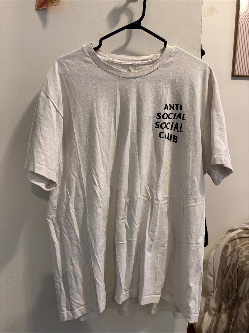 Anti Social Social Club White Tee with Black Chest Logo